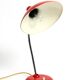 Original red Kaiser Idell metal table lamp model 6786 from the 1960s
