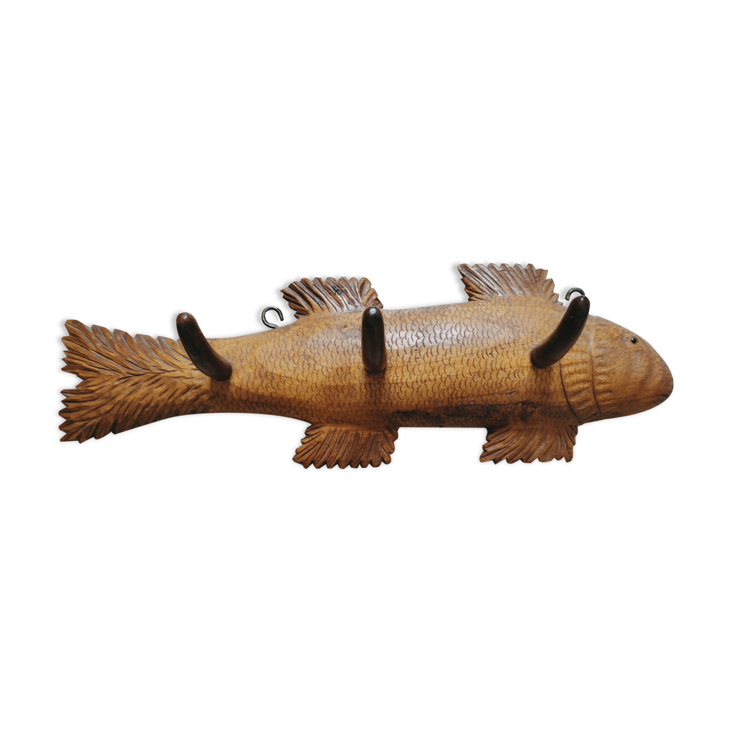 Wooden wall coat rack