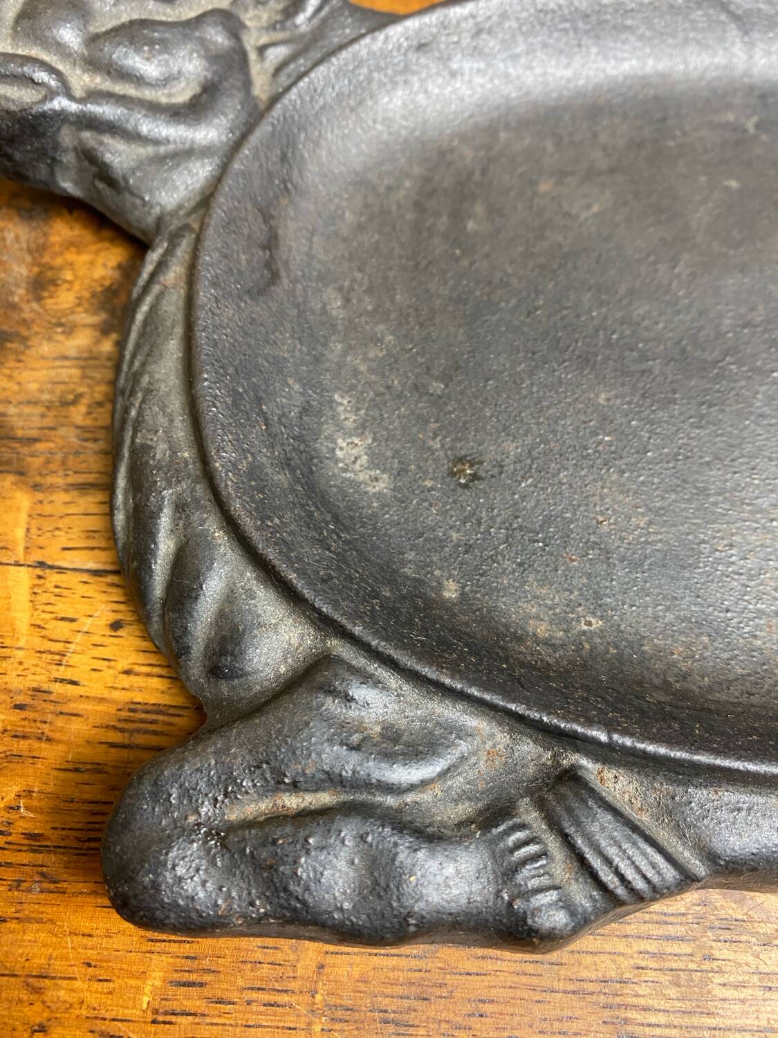 Antique cast iron meat plate