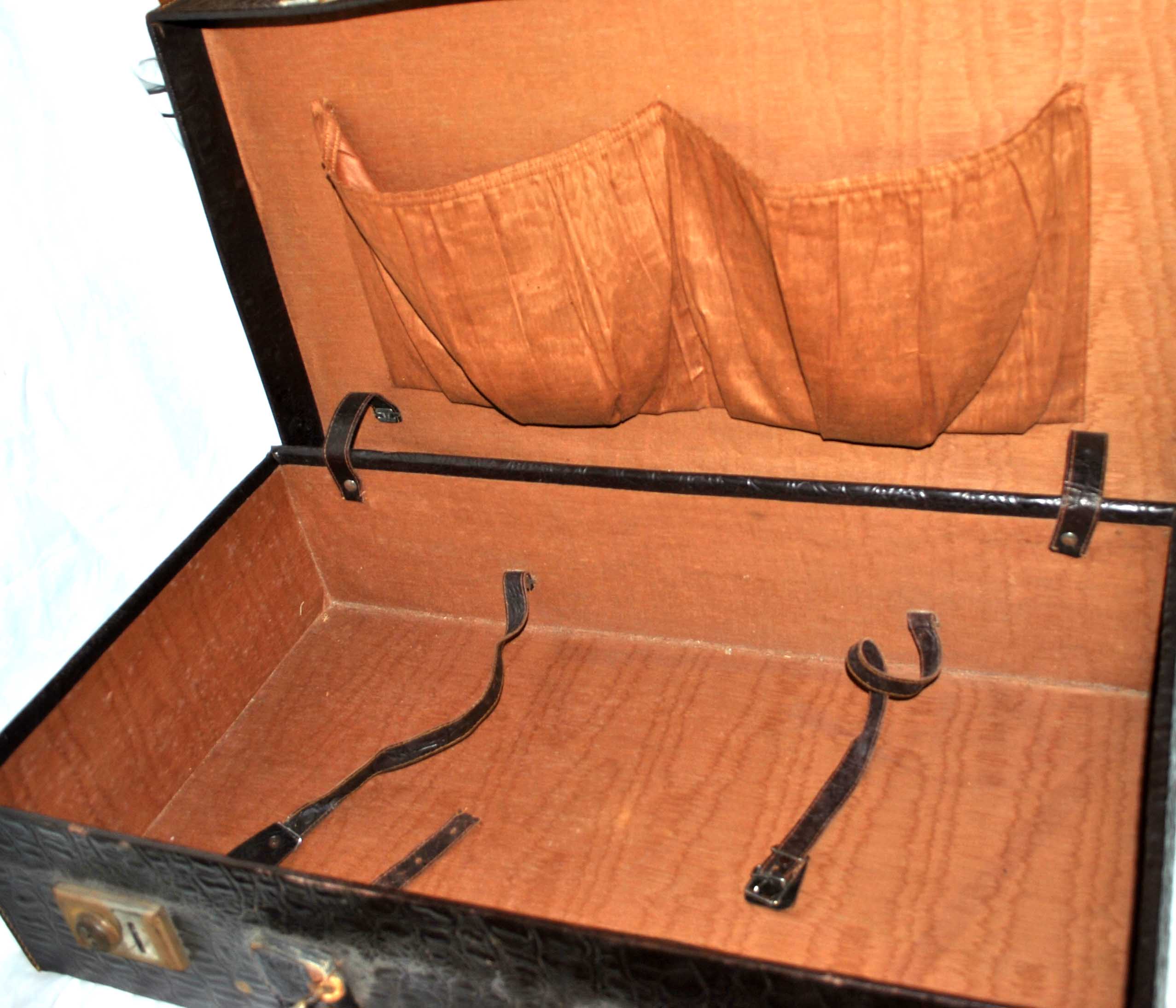 Vintage brown leather suitcase