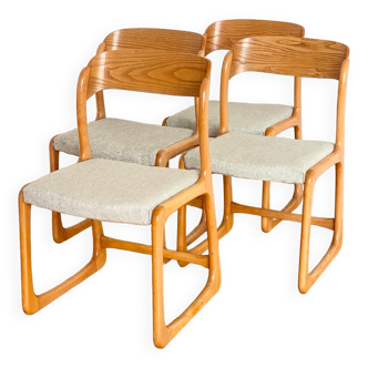 4 chaises Baumann traîneau style scandinave