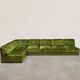 Midcentury modular sofa vintage 'Green velvet spirit'