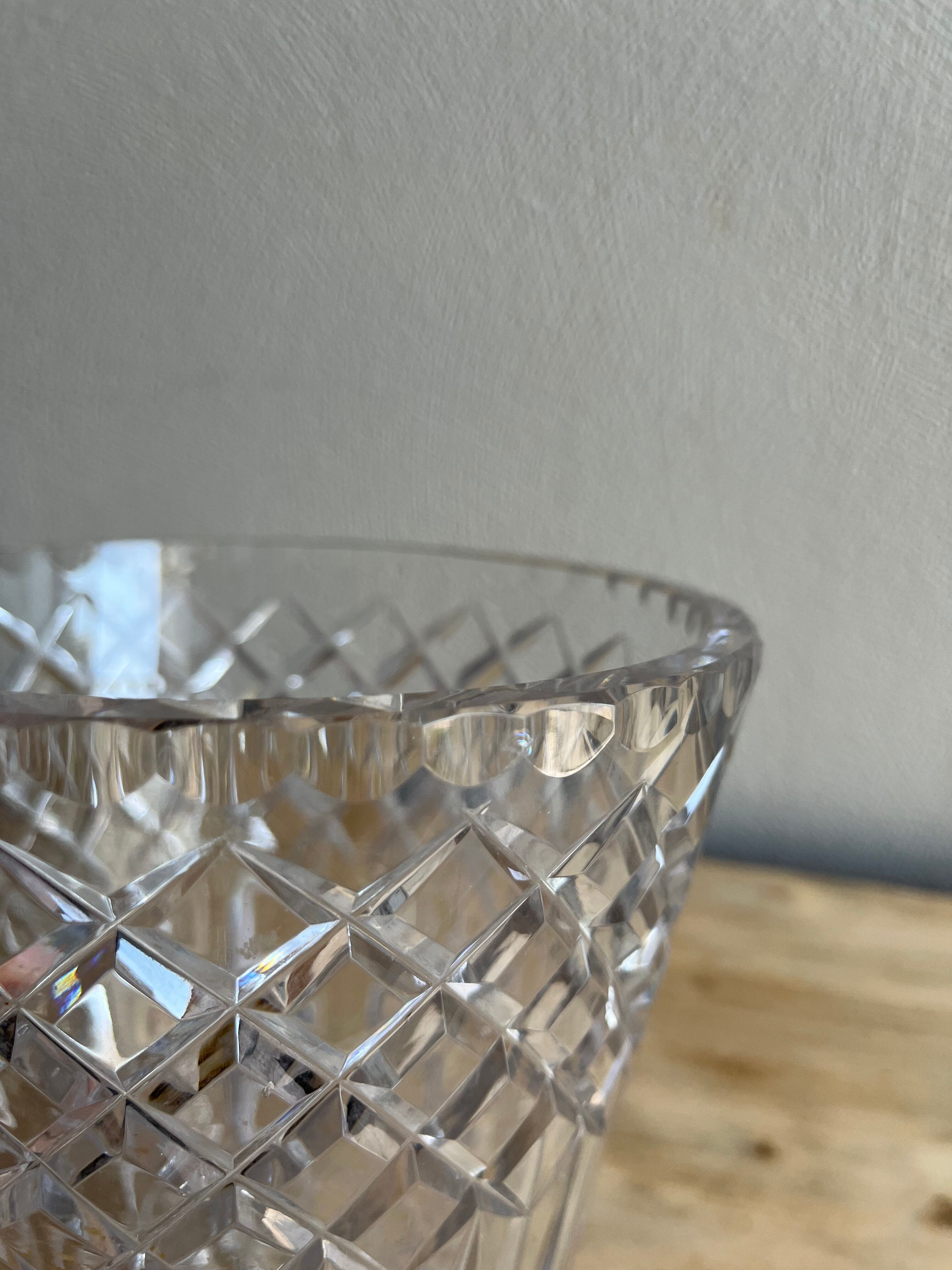 Chiseled crystal vase