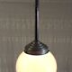 Suspension industrielle globe opaline - mid. XXéme
