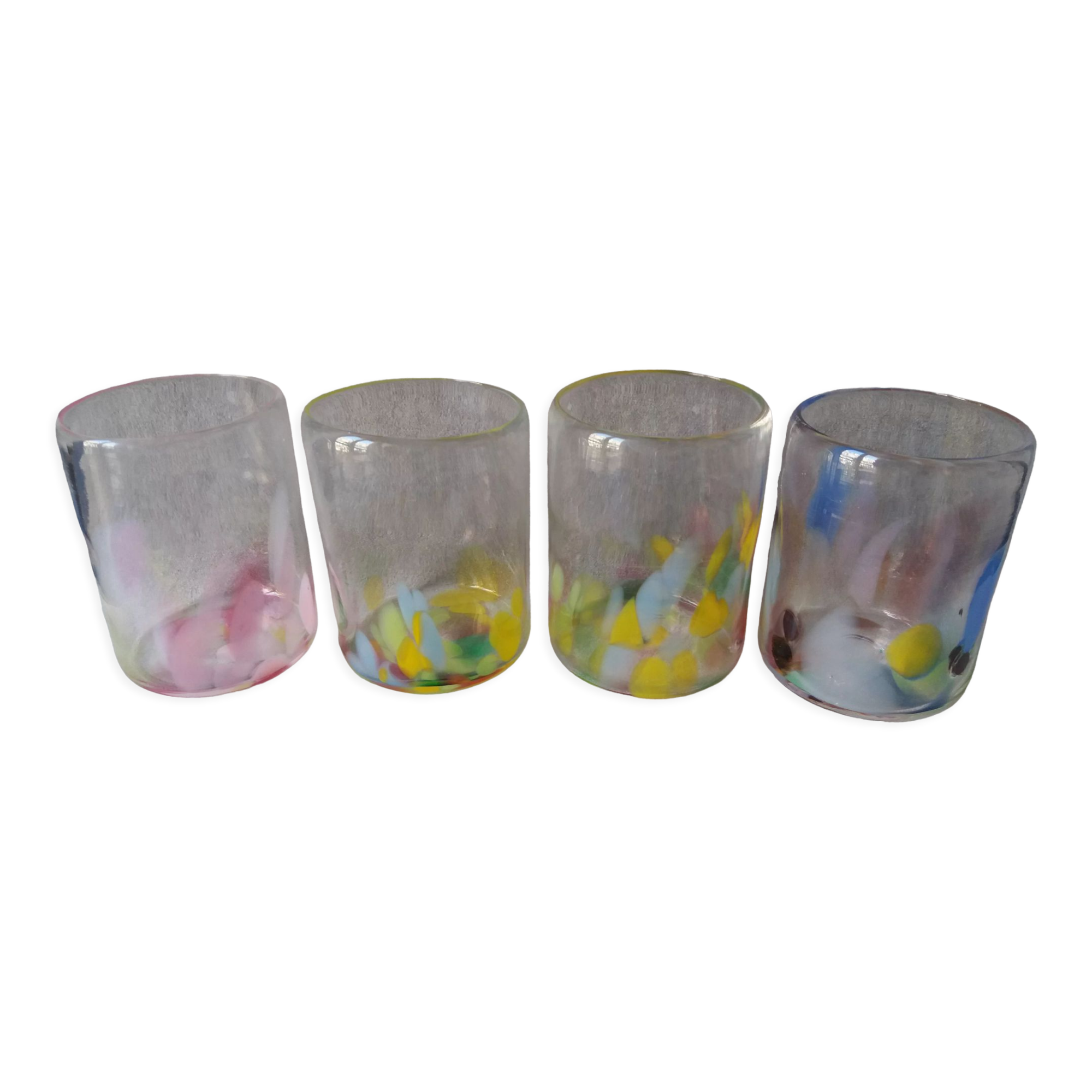 Lot of 4 murano glass cups