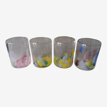 Lot of 4 murano glass cups