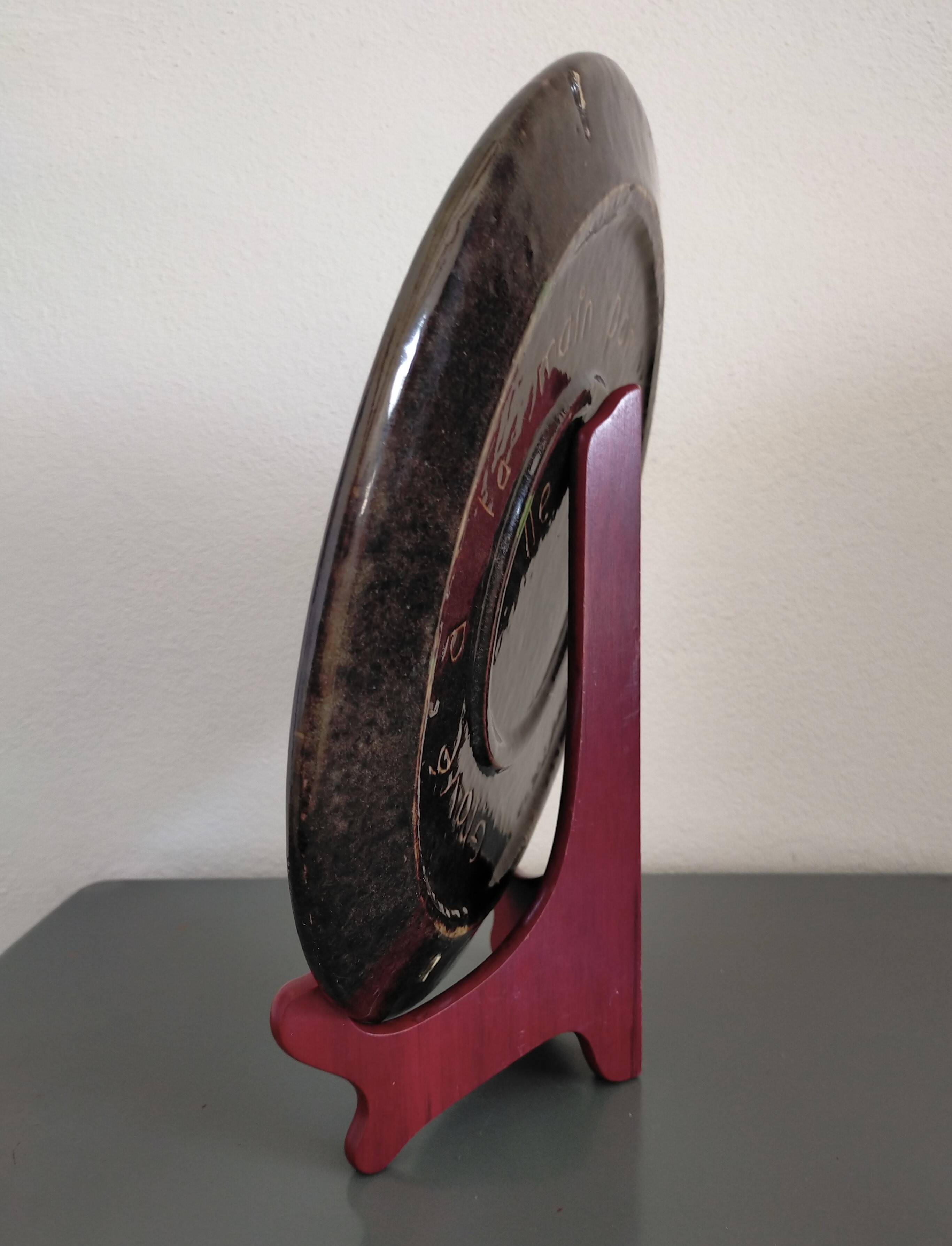 Vintage Dauphiné dish in glazed terracotta Gaetana Vines decor