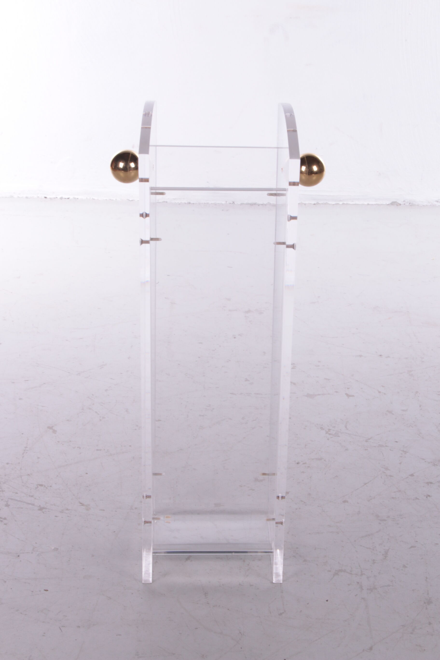 Plexiglass Umbrella Stand Charles Hollis Jones with brass accents, 1970
