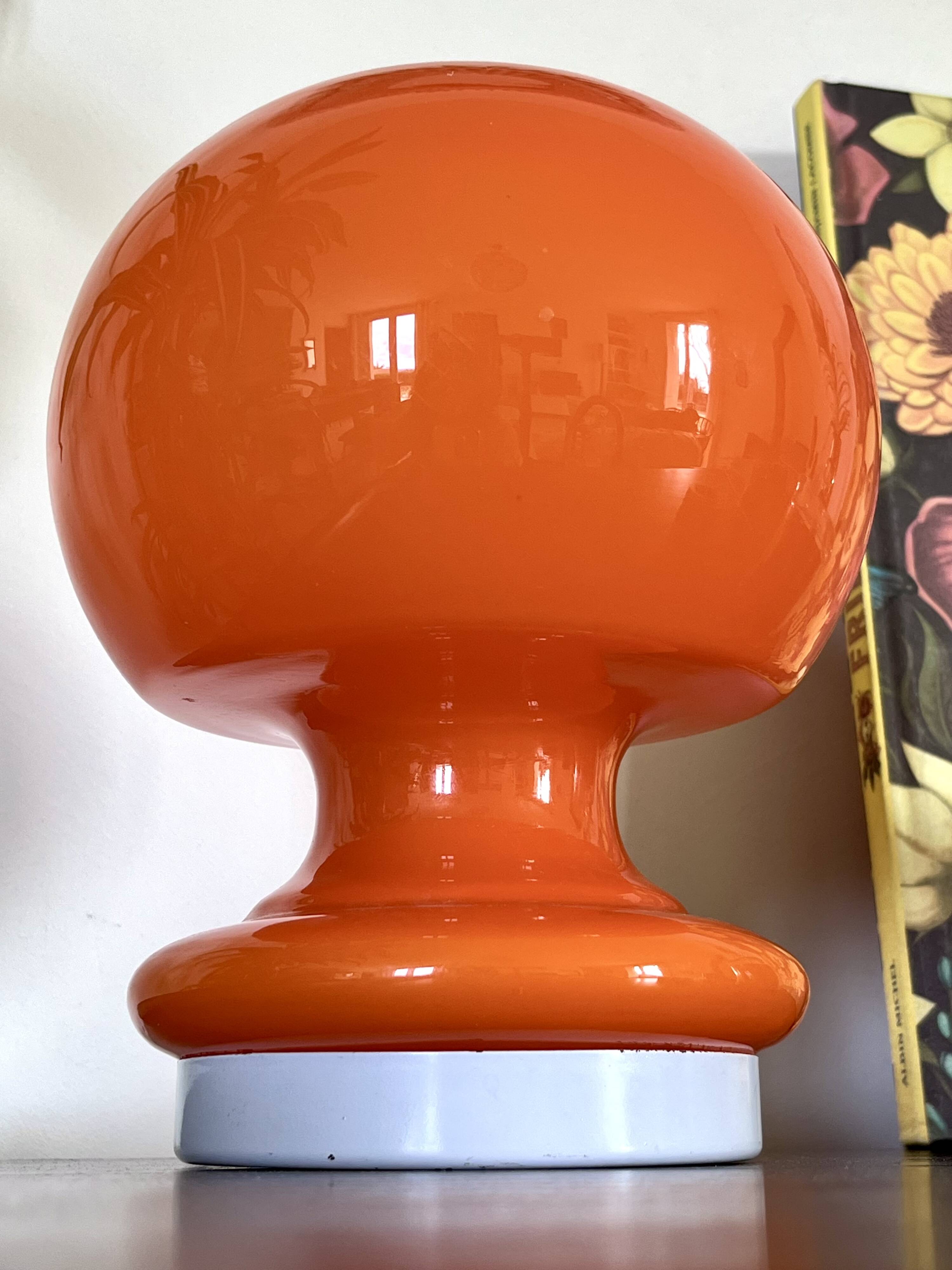 Orange globe lamp pop Space Age