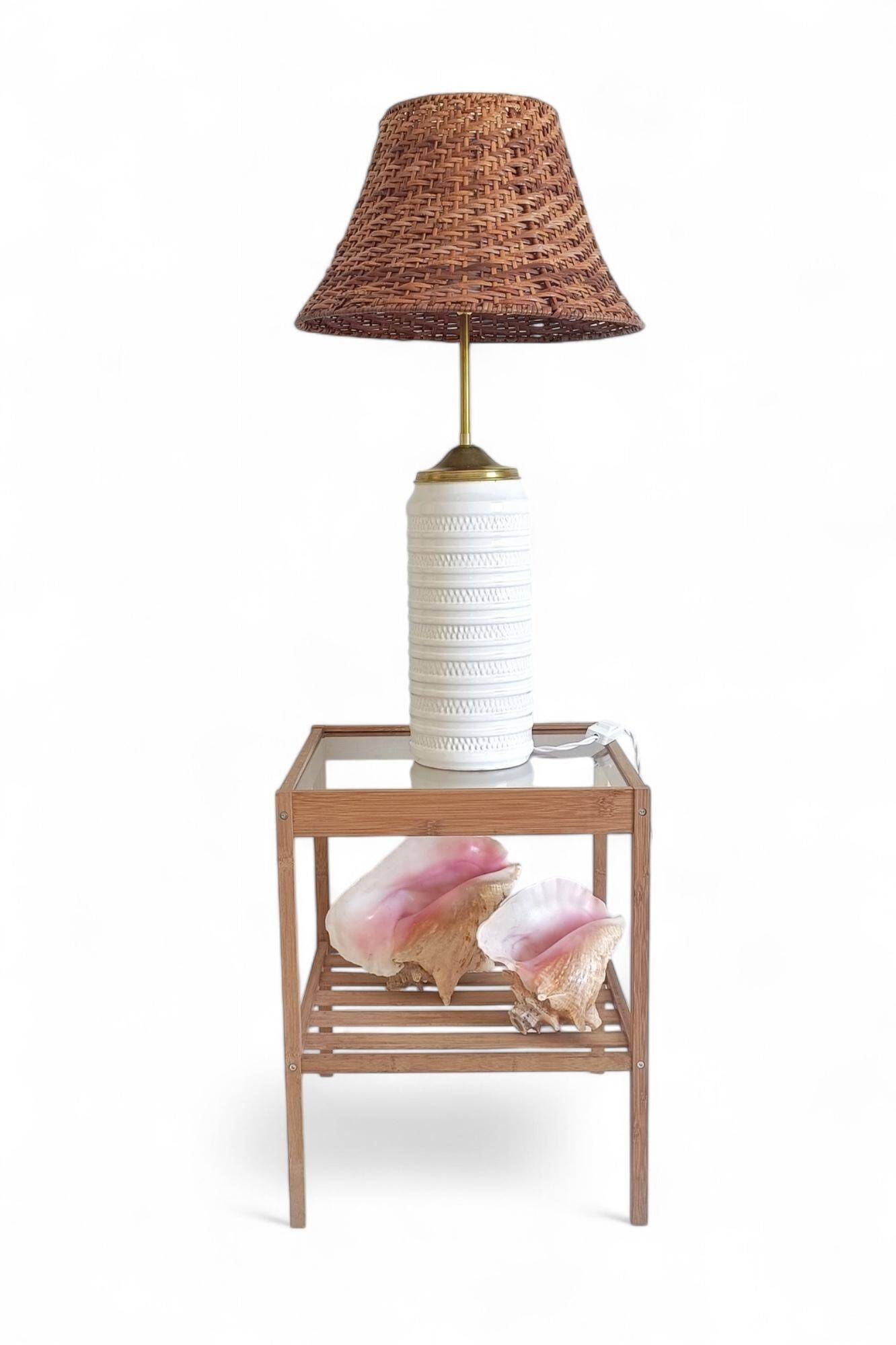 Midcentury Ceramic and Brass Table Lamp by Carstens Tönnieshof, 1960s