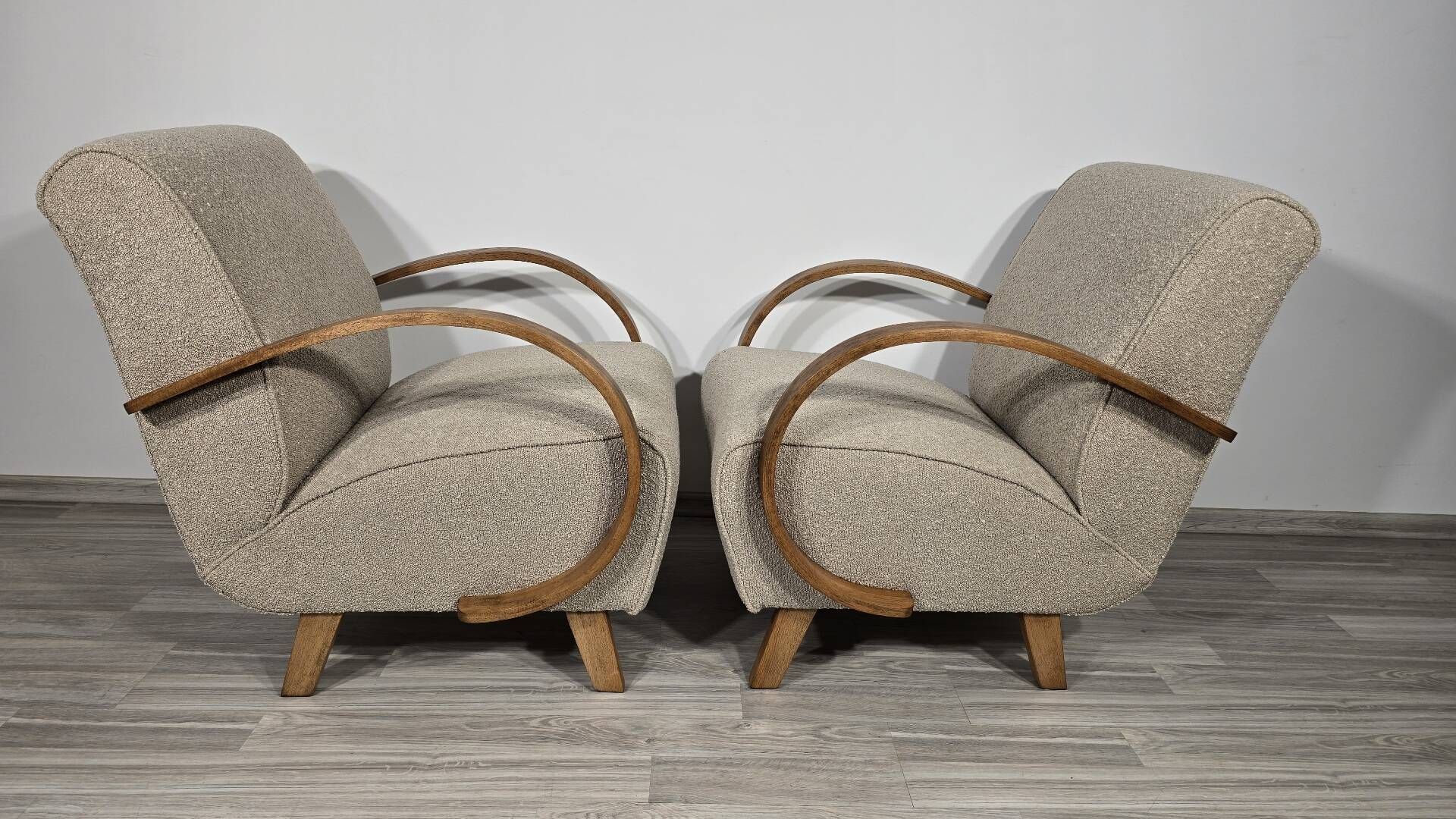 Chaises de salon Art Déco par Jindřich Halabala, années 1950, ensemble de 2