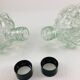 2 carafe bottles with bunches of grapes in glass - Empoli - Vintage