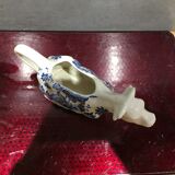 English porcelain cow-shaped sauce dish