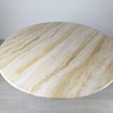 Travertine dining table design Jean-Charles Roche Bobois vintage 70s