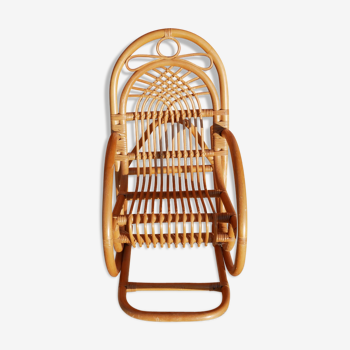 Child rocking armchair rattan