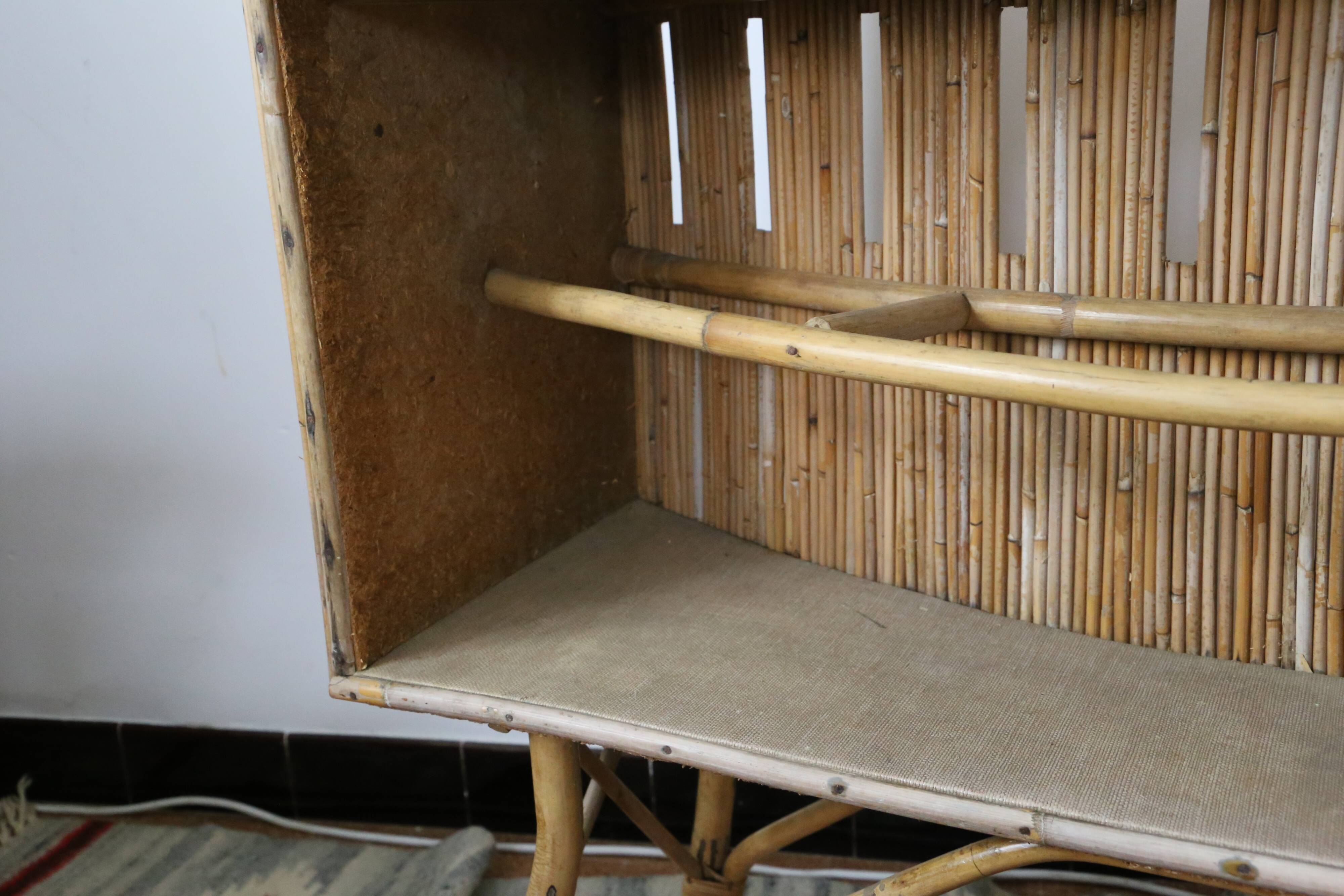 Tiki bar, rattan bar and two stools