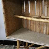 Tiki bar, rattan bar and two stools