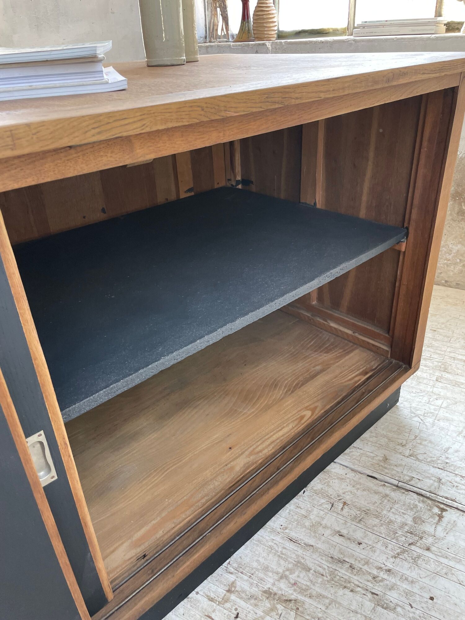 Two-sided counter sliding doors oak XXL 4m enfilade