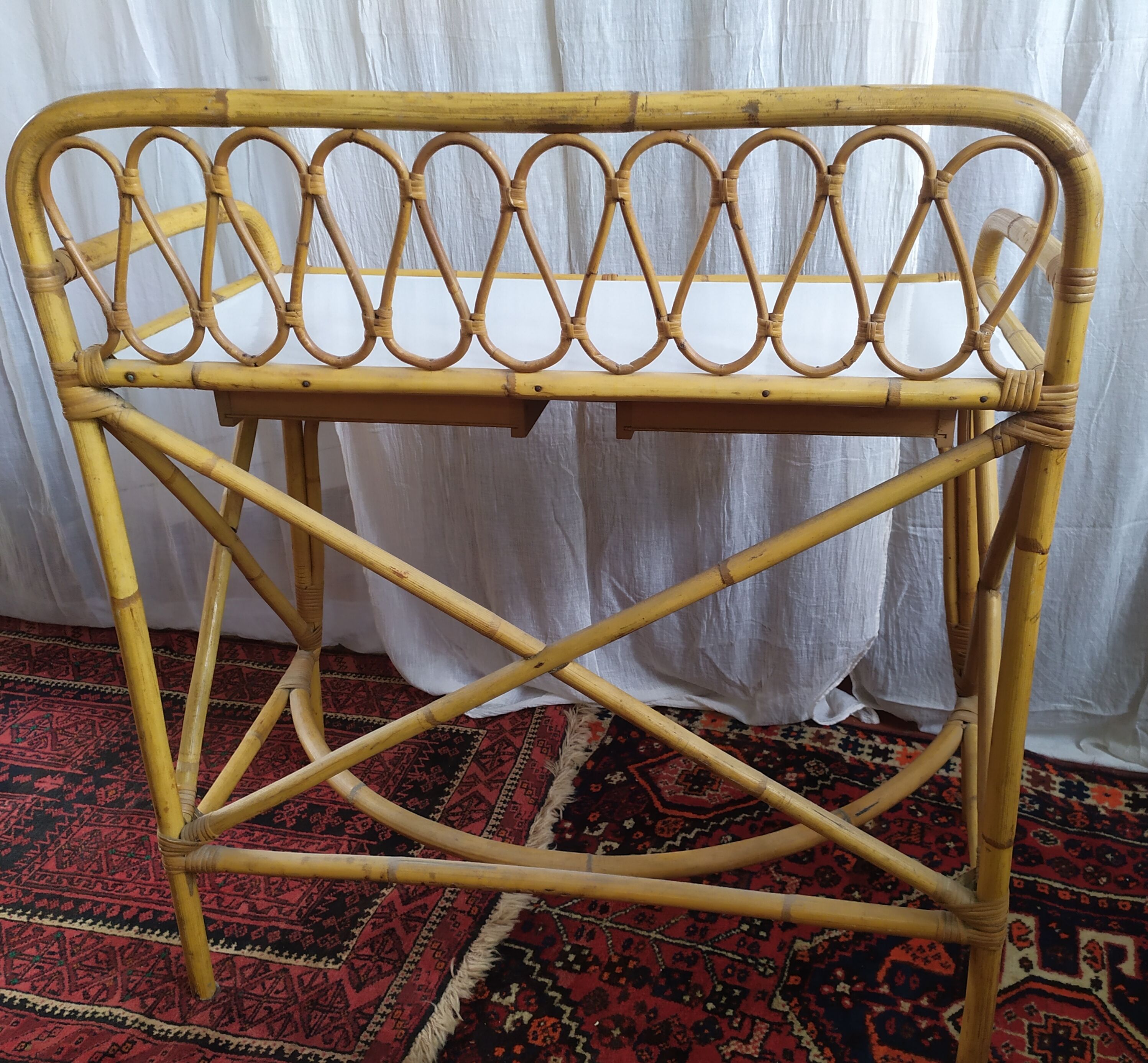 Vintage bamboo and rattan desk