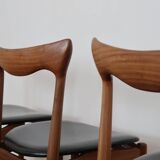 6 chairs skaï teck Bramin made in Denmark