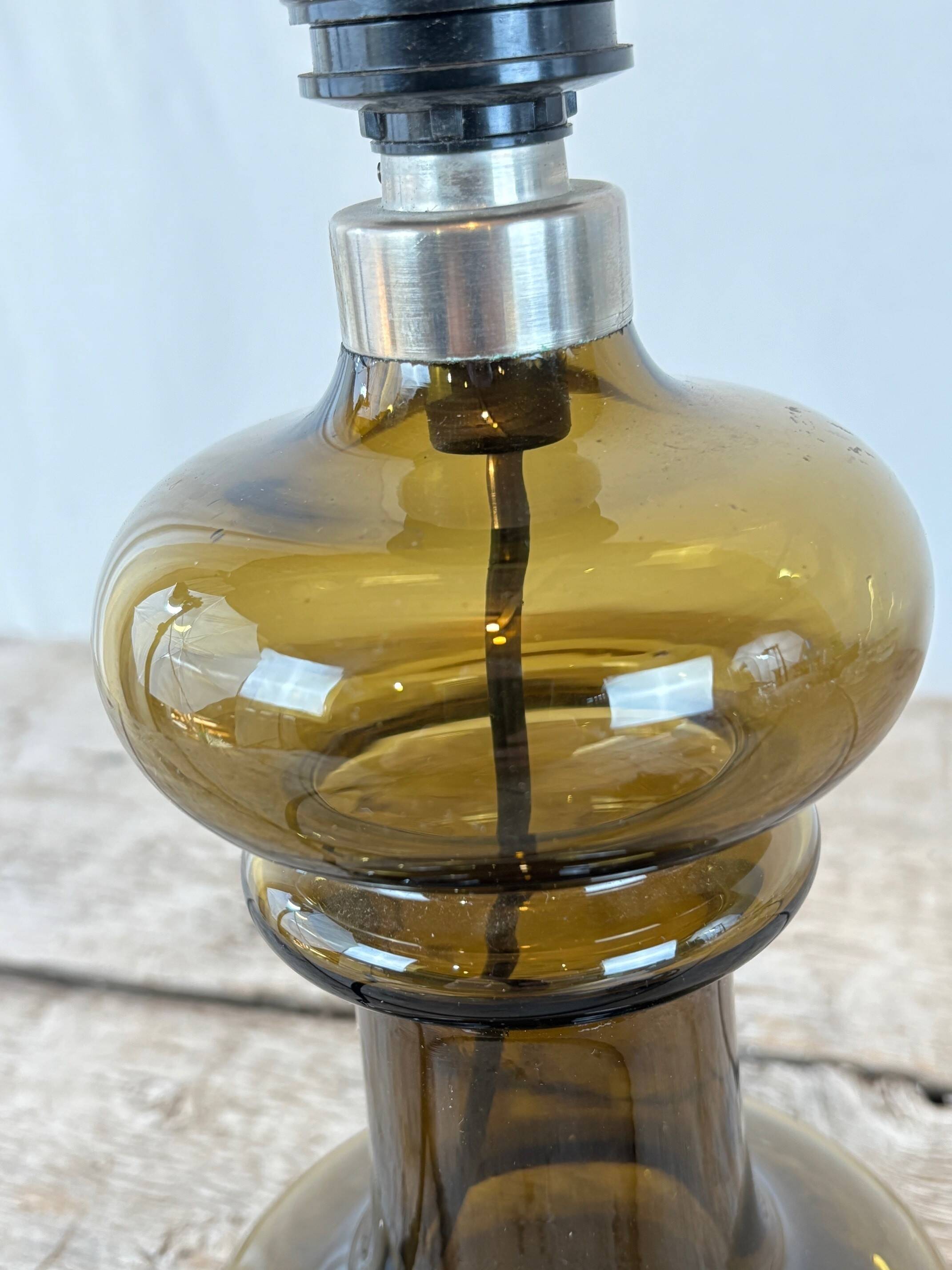 smoked glass lamp Holmegaard - Sweden 1980s