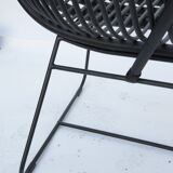 Black rattan sofa