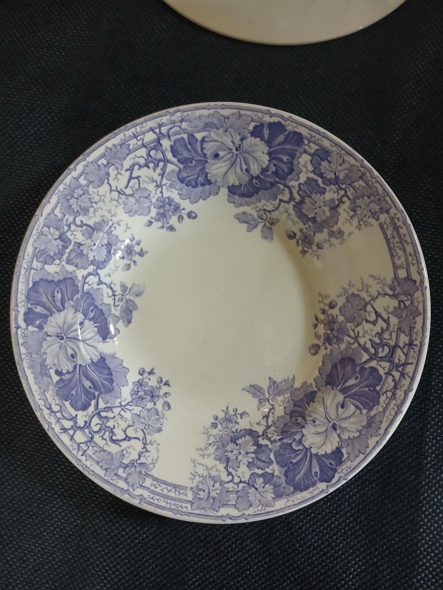 4 antique deep plates in ironstone