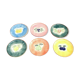 1970s Suite of 6 dessert plates Fruit decoration (lemon, grape, pear ...)