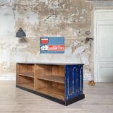 Commercial bank weathered wood panel.