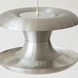 Scandinavian chandelier in brushed steel 1960
