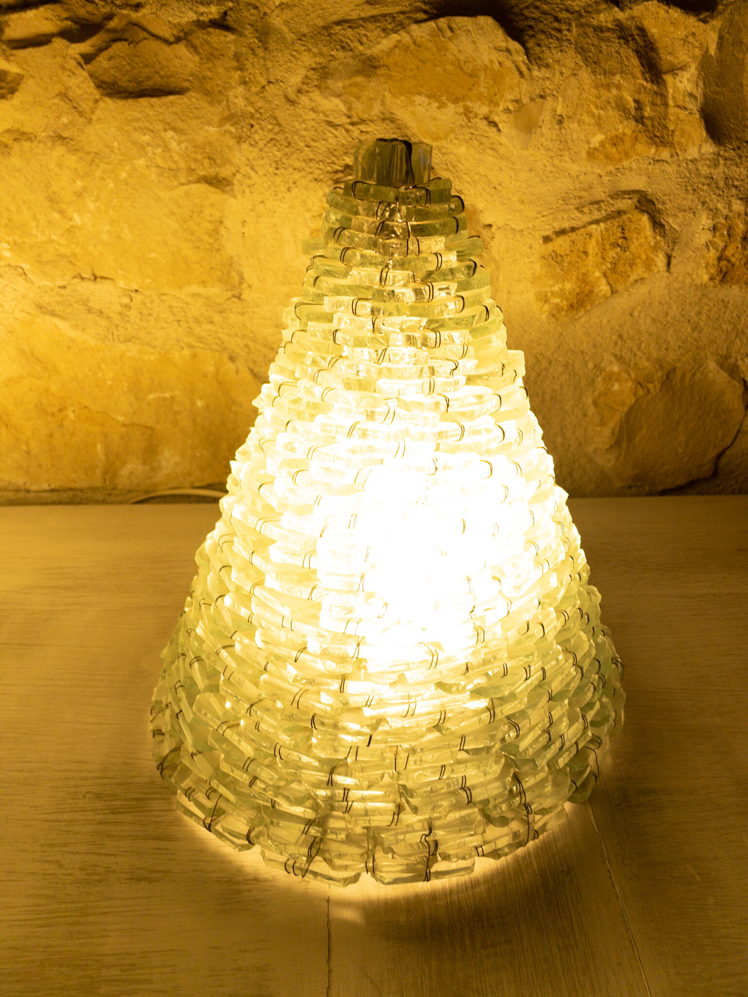 Pair of design glass lamps by Éric Debras