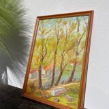 Signed oil landscape painting