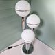Space lamp in chrome metal and opaline globe, 1970.