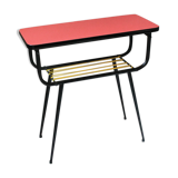 Side table formica & vintage scoubidou