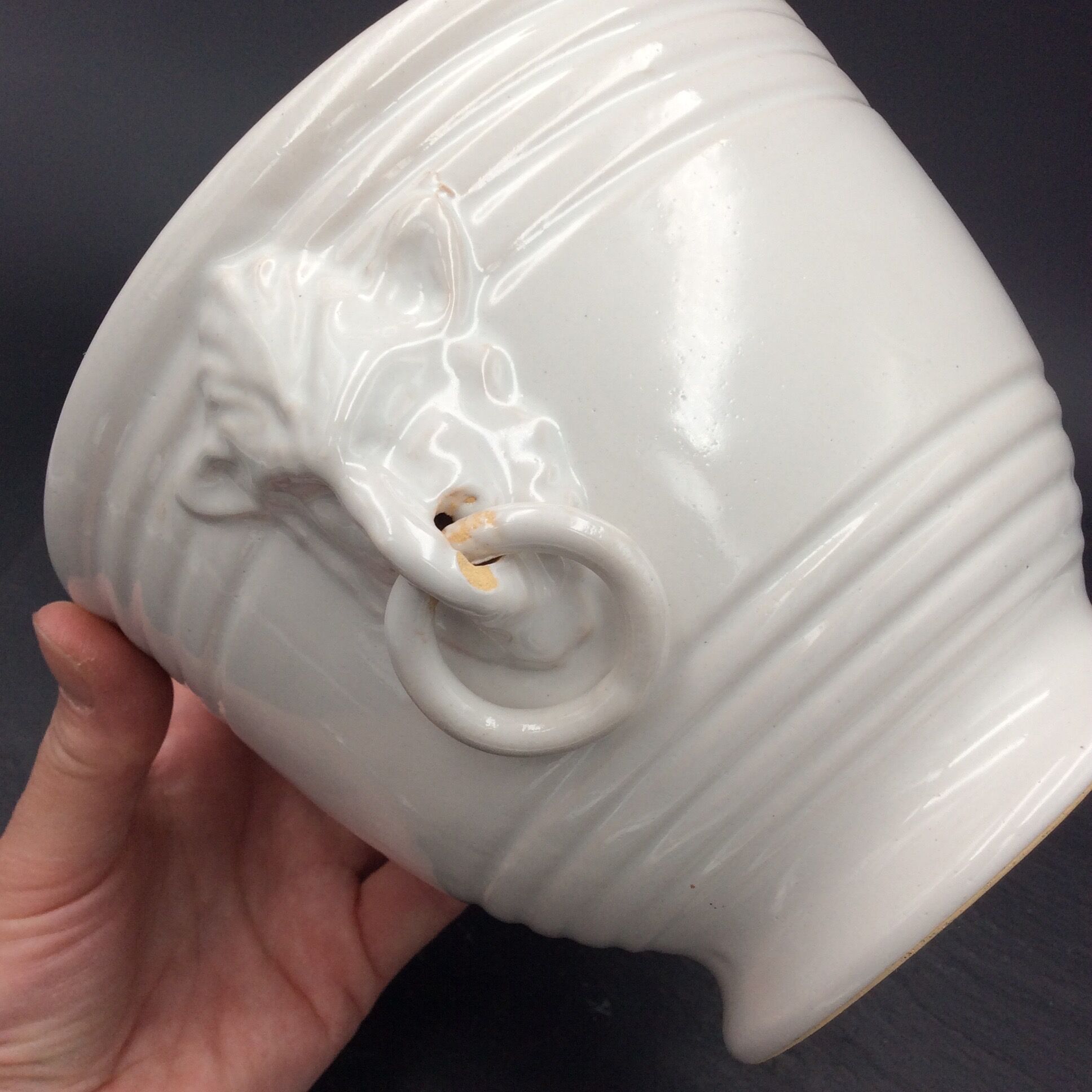 Cache pot mobile coves white white ceramic signed emile tessier malicorne