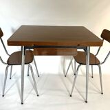 Formica table with extension and 2 chairs