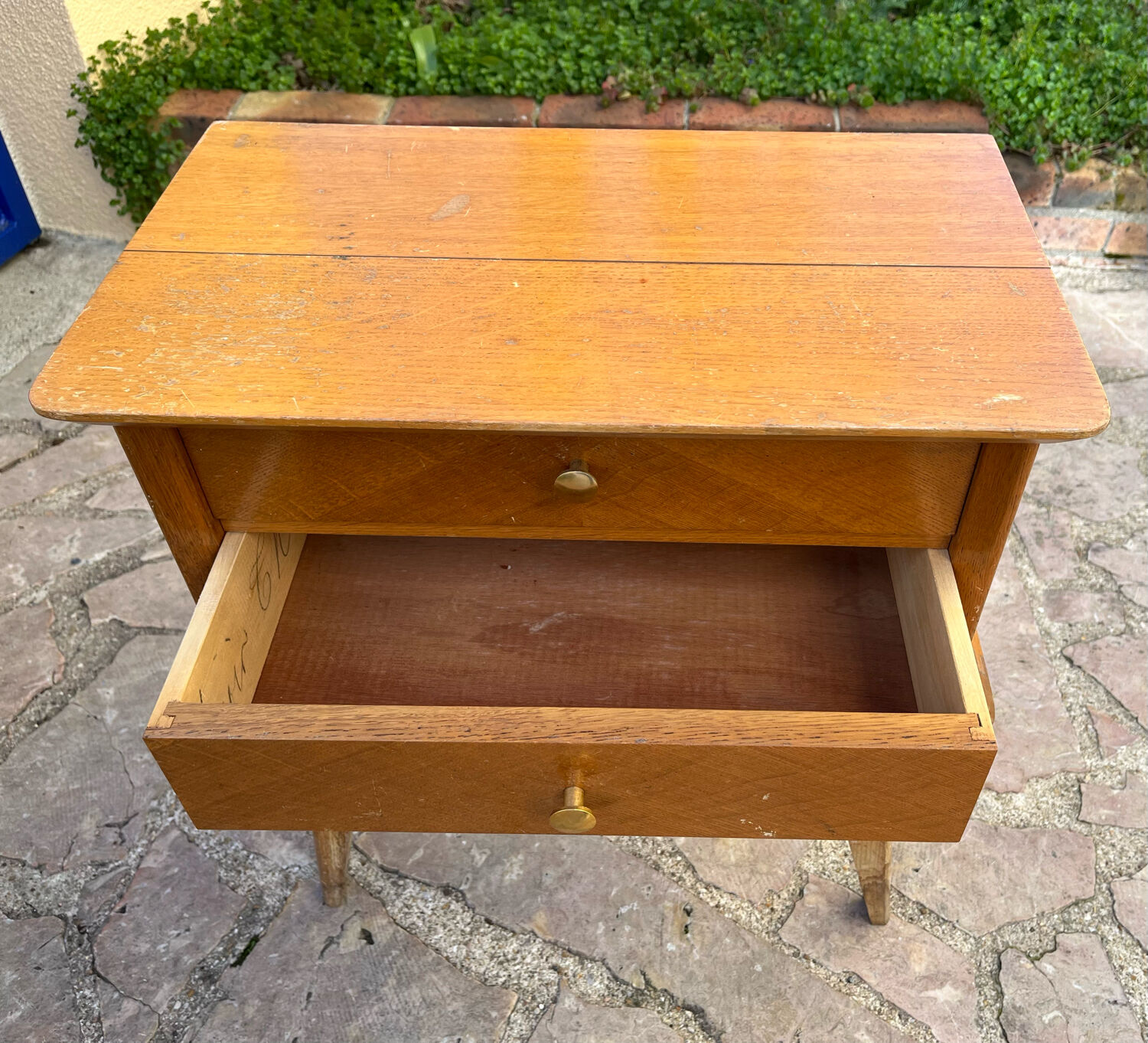 Wooden bedside table