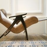 Fauteuil Wing chair à système de relaxation année 50/60