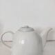 Small white porcelain teapot