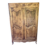 Armoire ancienne française en noyer massif – style Louis XV, fin XIXe siècle