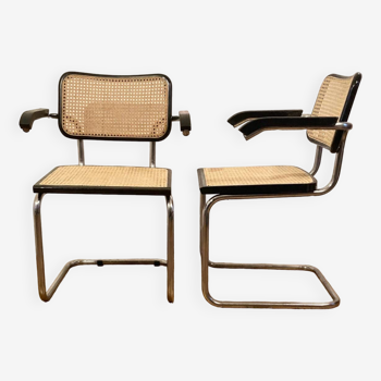 Paire de fauteuils Marcel Breuer Noirs - made in Italy