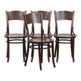 4 chaises bistrot vintage Cosmos en bois
