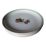 Lot de 4 assiettes plates "moulin des loups"