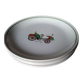 Lot de 4 assiettes plates "moulin des loups"