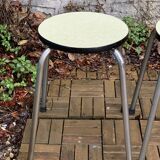 Vintage stackable stools Formica beige 1960