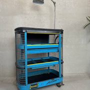 Trolley industriel vintage 'Hazet Assistent' + lampe Rademacher