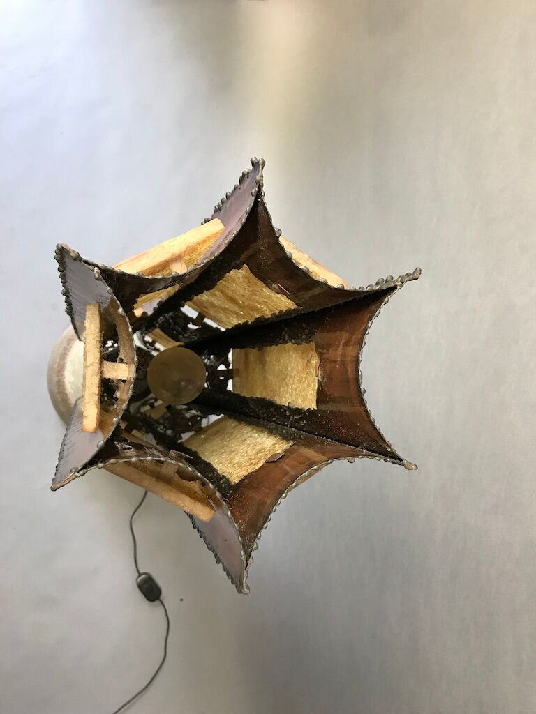 Lampadaire ceramique resine cuivre