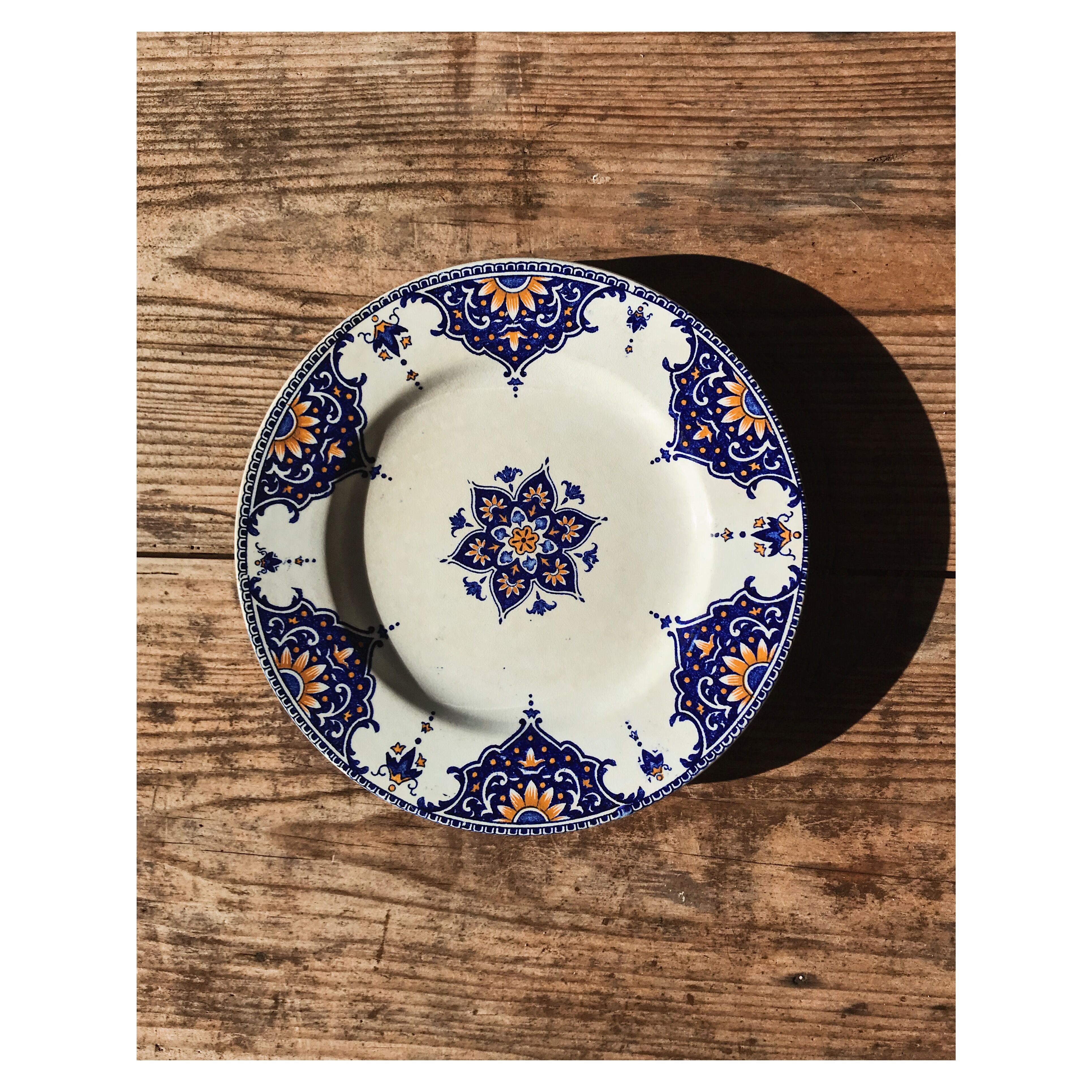Lot de 4 assiettes à dessert en faïence de Lunéville