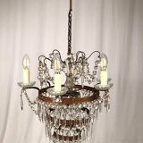 Chandelier with crystal pendants with seven lights, Louis XVI style