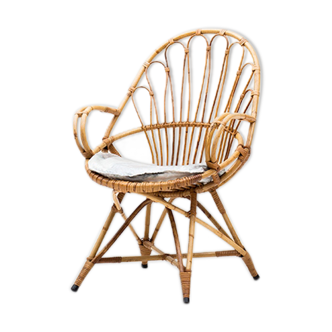 Rattan side chair, Dutch design, 1950’s
